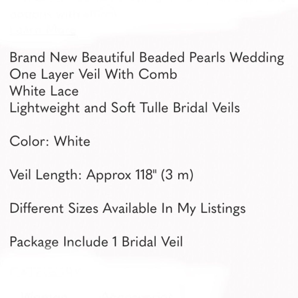 Pearl Wedding Veil With Comb - Picture 10 of 10